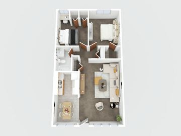 Davison apartment for rent - bedroom floor plan an open concept living room and dining room with a kitchen