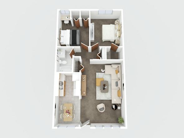 Davison apartment for rent - bedroom floor plan an open concept living room and dining room with a kitchen