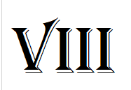 El Paso apartment for rent - the letter viii in black with a white background