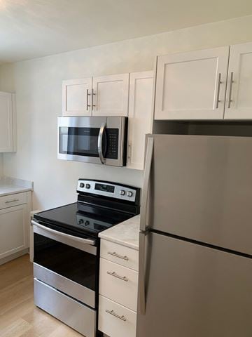 Winnipeg apartment for rent - a kitchen with stainless steel appliances and a refrigerator