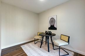 Dallas apartment for rent - Chair and table at The Alista Apartments, Texas, 75238