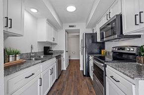Dallas apartment for rent - Kitchen with cabinets at The Alista Apartments, Dallas, 75238