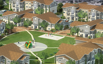 El Paso apartment for rent - an aerial view of an urban park with houses