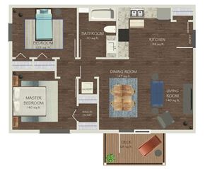 New Minas apartment for rent - a floor plan of a living room and a bedroom