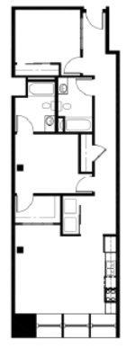Floor plan for 2 beds, 2 baths, 1026 sqft