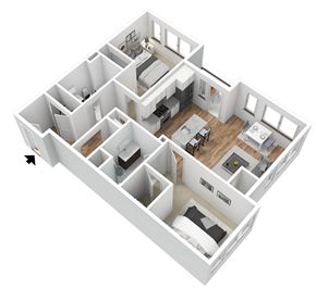 Philadelphia apartment for rent - the sycamore 1122 sqft floor plan  wrigley