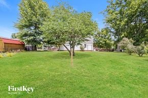 Murfreesboro house for rent - a backyard with a small tree in the middle of the grass