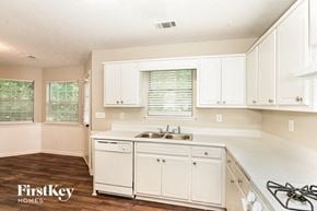 Mcdonough house for rent - a white kitchen with white cabinets and a sink