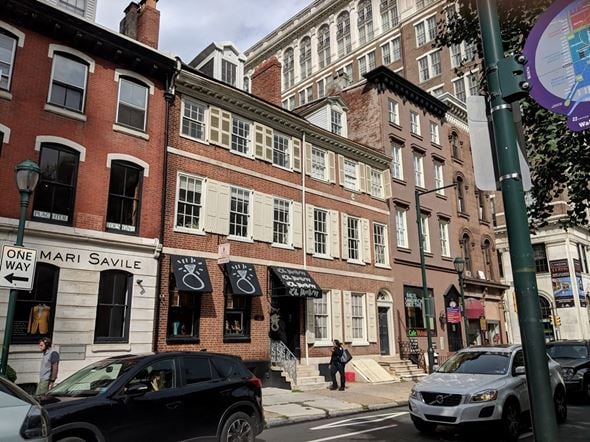 Philadelphia apartment for rent - a street view of a brick building on a city street