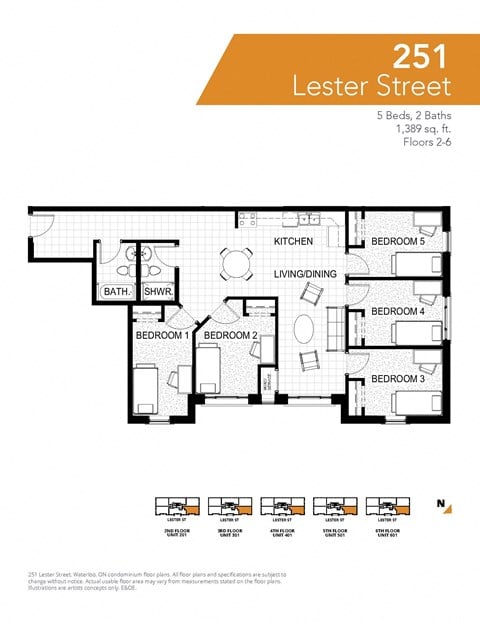 Floor plan for studio, 2 baths, 100 sqft