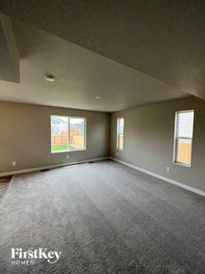 Colorado Springs house for rent - an empty room with a carpeted floor and two windows