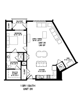 Medfield apartment for rent - the floor plan of the first floor of the house