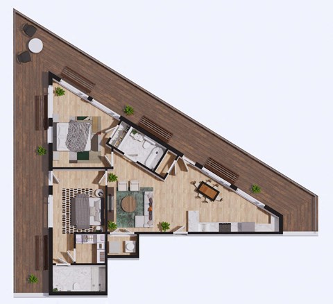 Floor plan for 2 beds, 2 baths, 1200 sqft
