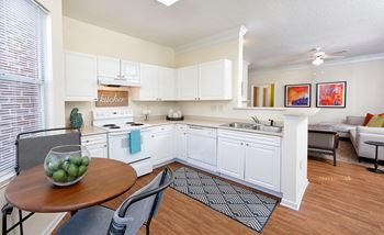 Modern kitchen with white appliances