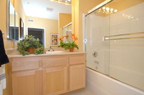 Los Angeles apartment for rent - a bathroom with a sink and a shower