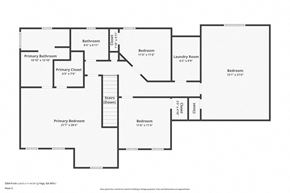 Powder Springs house for rent - A floor plan of a property with two bathrooms, two bedrooms, a laundry room, and a closet.