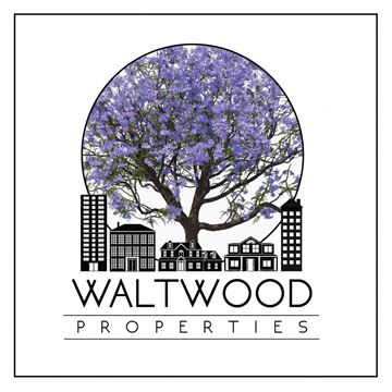 San Diego apartment for rent - a logo for walwood properties with a tree and buildings