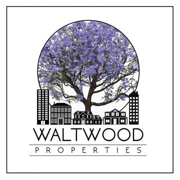 San Diego apartment for rent - a logo for walwood properties with a tree and buildings