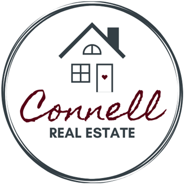 Raeford house for rent - A logo for Connell Real Estate featuring a house and the company name.