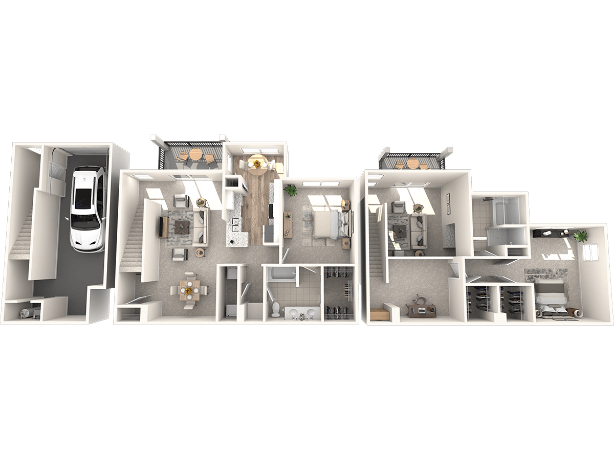 Floor plan for 2 beds, 2 baths, 1674 sqft