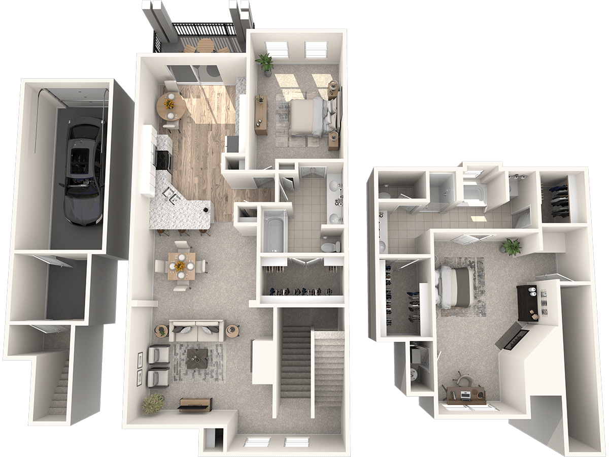 Floor plan for 2 beds, 2 baths, 1703 sqft