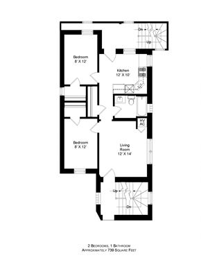 Chicago apartment for rent - a floor plan of a residence with an open floor plan with a bedroom and bathroom