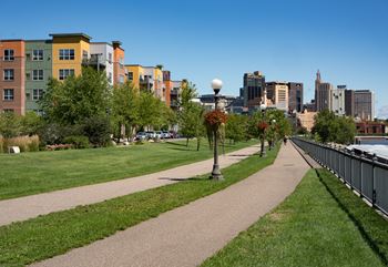 Access to biking & walking trails along the riverfront