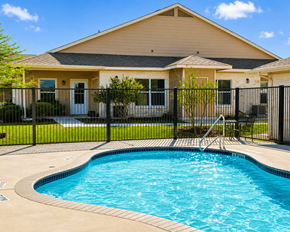 Kerrville apartment for rent - A house with a pool in the backyard.