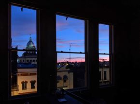 Manitowoc apartment for rent - the view of the city from a window