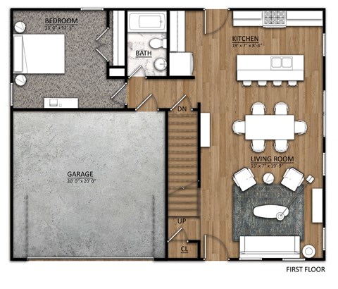 Floor plan for 5 beds, 3 baths, 2160 sqft