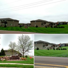 Brandon apartment for rent - A series of images showing a residential area with houses, trees, and a street.