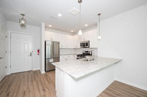 Atlantic Highlands apartment for rent - an empty kitchen with a marble counter top