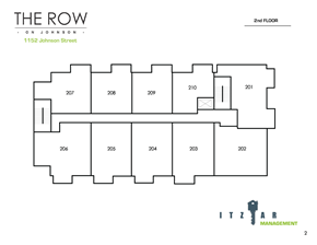 Victoria apartment for rent - Floor plan for a building named The Row on Johnson Street.