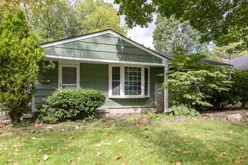 Ann Arbor apartment for rent - A green house with a white window and a small porch.