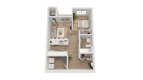 Floor plan for studio, 1 bath, 560 sqft