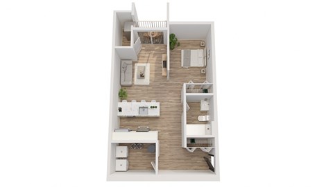 Floor plan for studio, 1 bath, 580 sqft