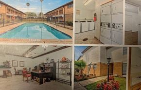 Groves apartment for rent - a collage of different pictures of a pool and a house