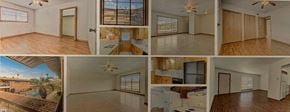 Groves apartment for rent - a collage of photos of an empty living room and a kitchen