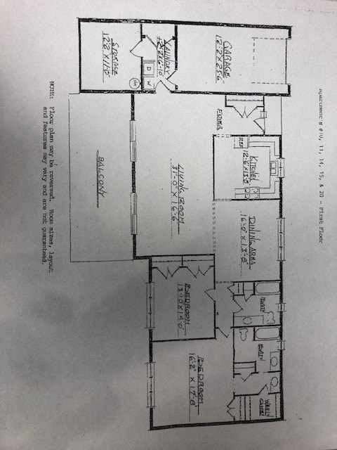 Floor plan for 2 beds, 2.5 baths, 2160 sqft