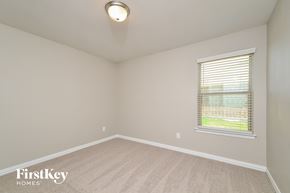 Anna house for rent - the spacious living room with a large window and carpeted flooring