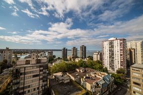 Vancouver apartment for rent - a view of the city from the roof of a building