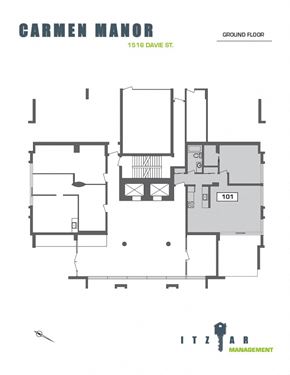 Vancouver apartment for rent - a floor plan of the manor house