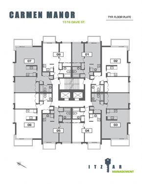 Vancouver apartment for rent - a floor plan of the manor house