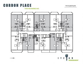 Victoria apartment for rent - A floor plan for Cordon Place at 1550 Richmond Ave.