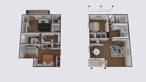 Floor plan for 3 beds, 2 baths, 1445 sqft