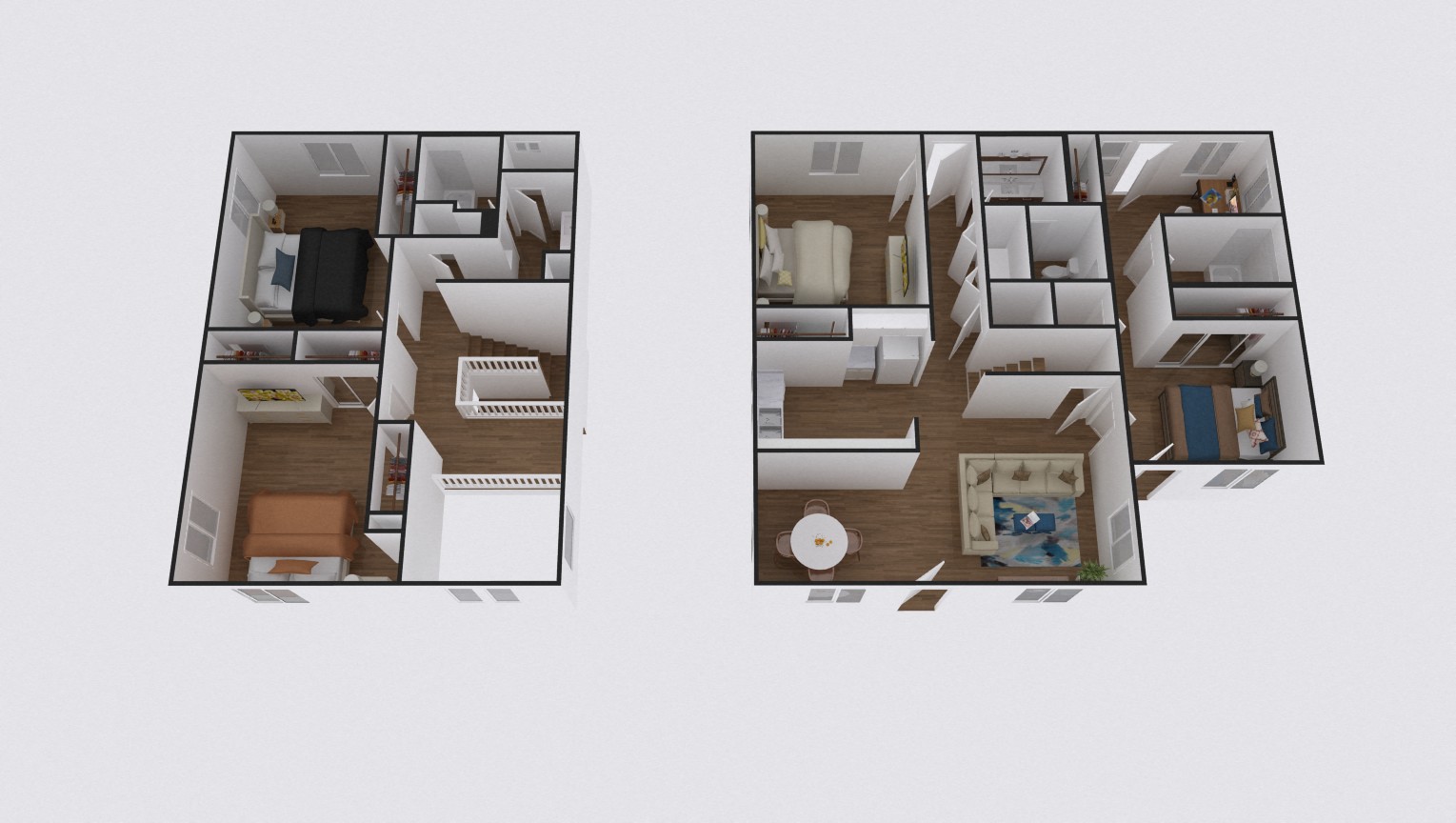 Floor plan for 4 beds, 3 baths, 1860 sqft