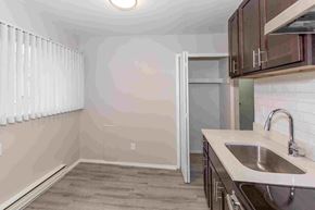 Hazel Park apartment for rent - an empty kitchen with a sink and counter top