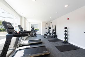 Atlantic Highlands apartment for rent - the gym is equipped with treadmills and other fitness equipment