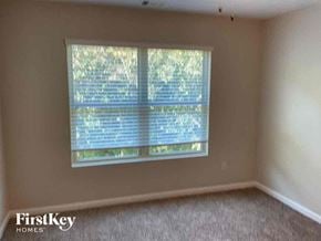 Dallas house for rent - a bedroom with a window and a carpeted floor