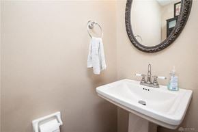 Union house for rent - A white sink with a towel hanging on the wall.